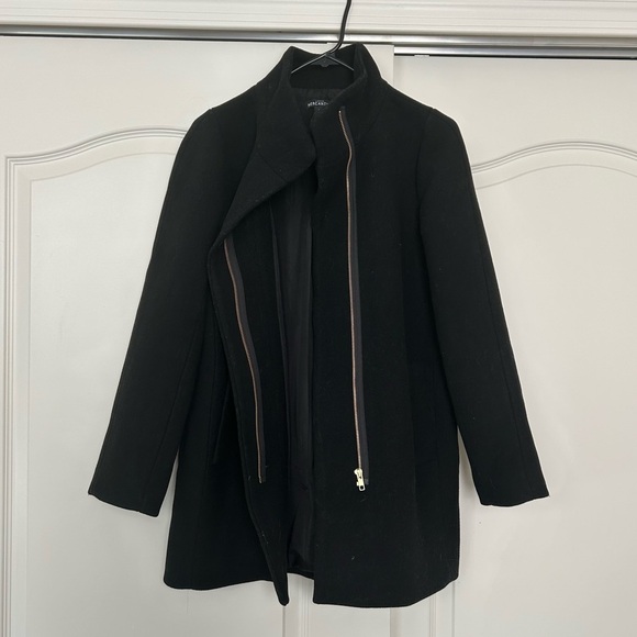 J Crew Factory Wool Blend Pea Coat Black - Picture 2 of 7